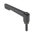 Morton Adjustable Handle, Modern Design, Zinc Handle, #10-32 x 1.25" Steel External Thread, 1.65" Handle Length MH-3027
